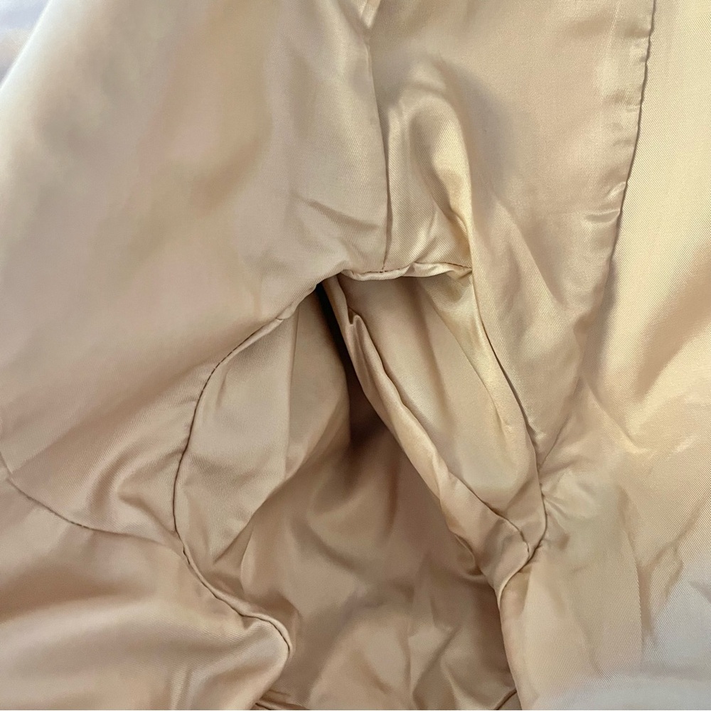 Ann Taylor Suede Leather Jacket Button Blazer Beige Neutral Size 12 - Picture 8 of 10